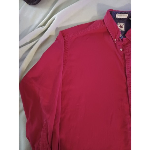 VTG Madison Trader Washed Cotton Mens XL Long Sleeve Button Down Shirt Heavy - Picture 3 of 11